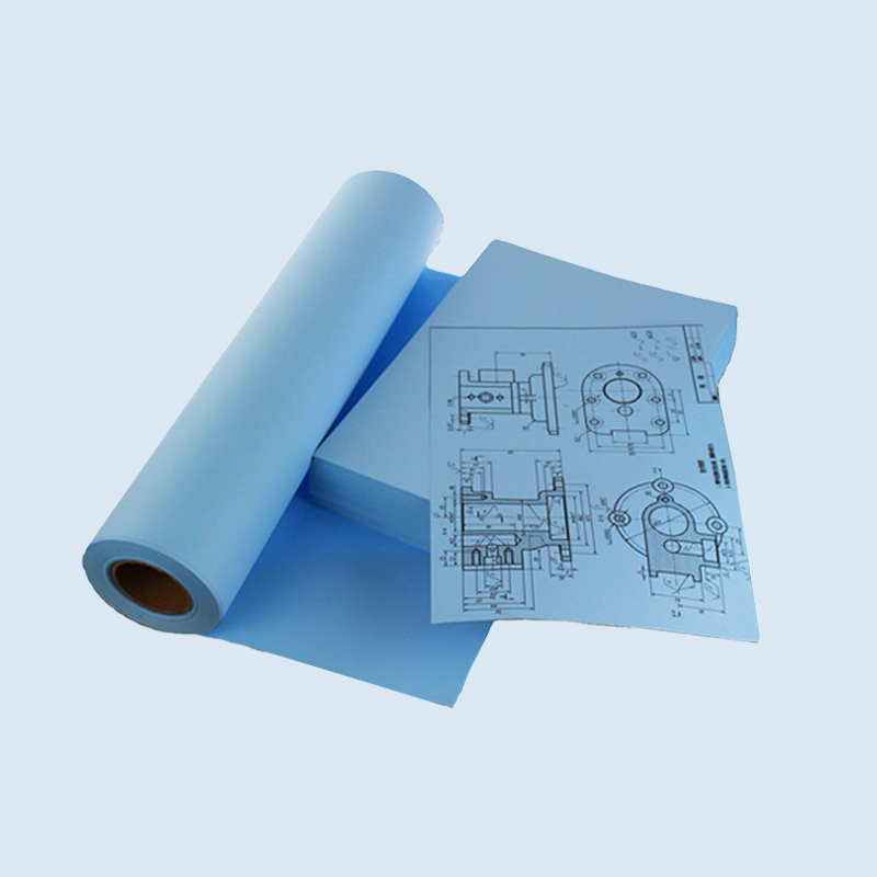 Longue durée de stockage, rouleau de papier traceur CAO simple face bleu foncé 80g 1070mm*100m